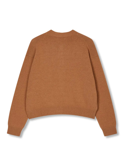 Round-Neck Wool Cardigan