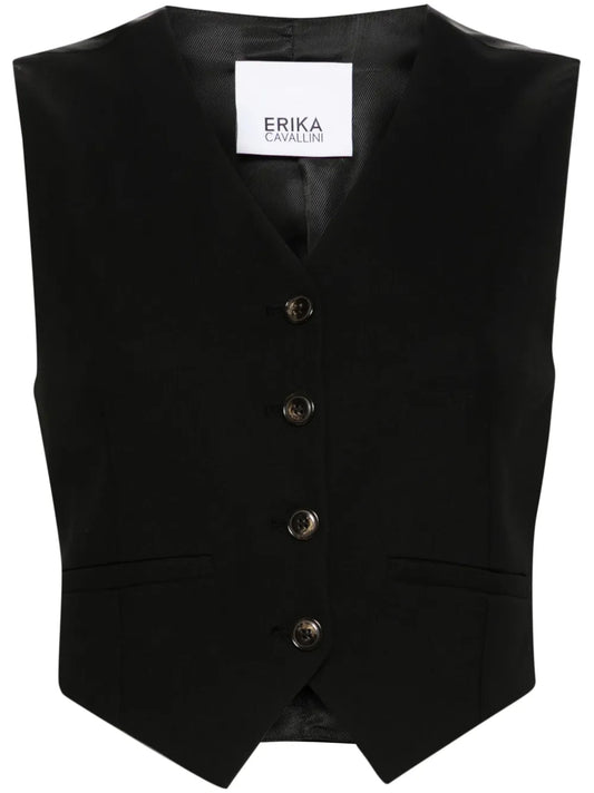 Single-Breasted Cropped Waistcoat