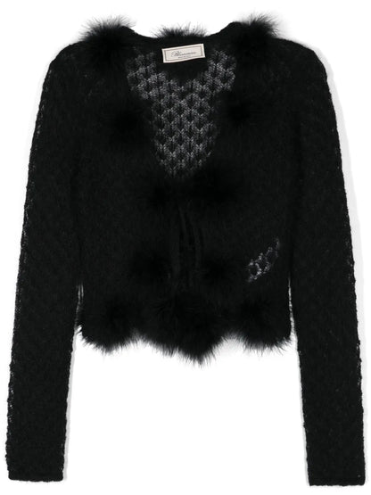 Feather-Detail Cardigan