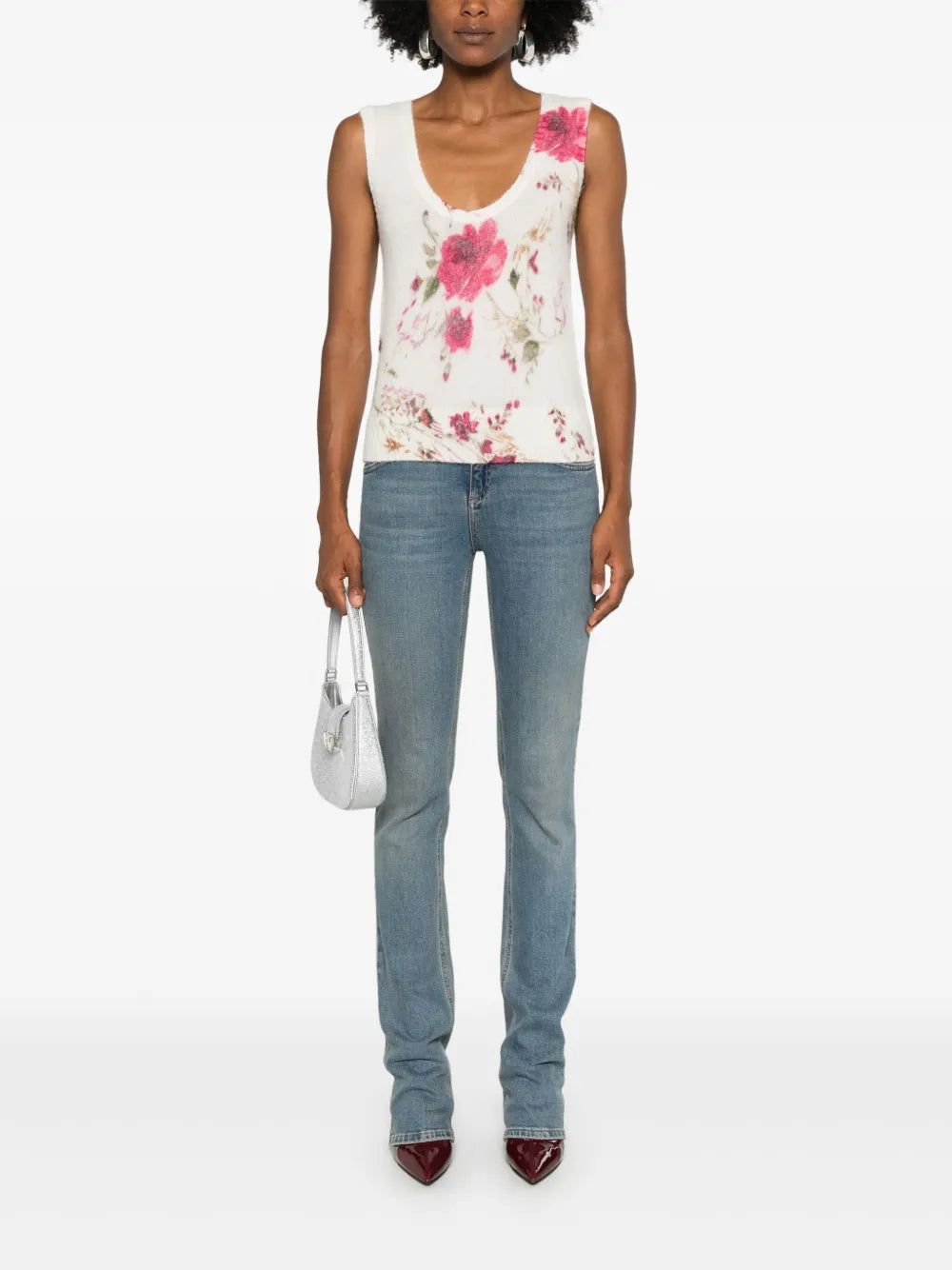 Roses-Print Tank Top