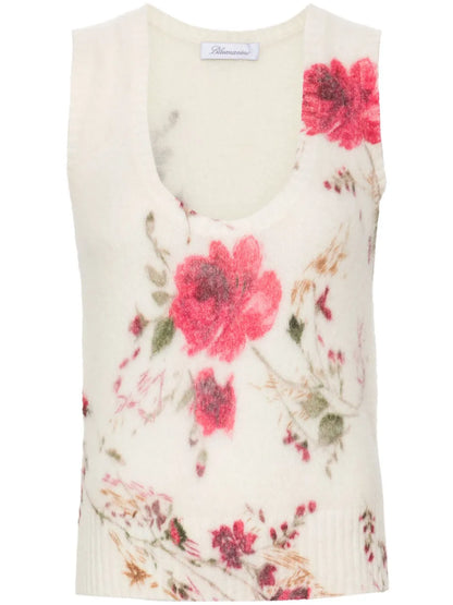 Roses-Print Tank Top