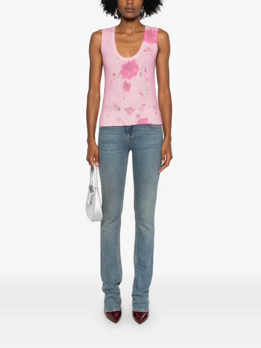 Roses-Print Tank Top
