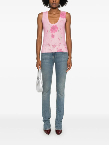 Roses-Print Tank Top