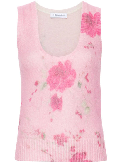 Roses-Print Tank Top