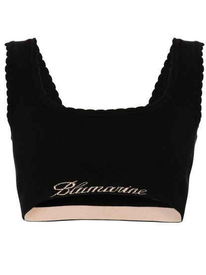 Logo-Jacquard Crop Top