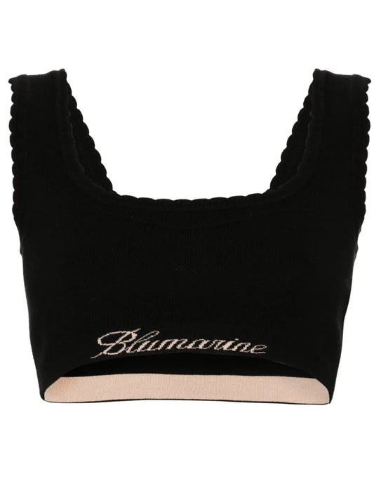 Logo-Jacquard Crop Top