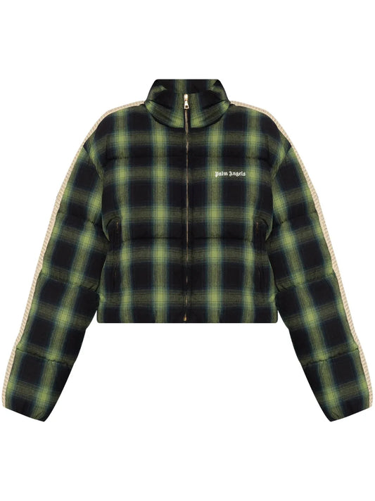 Check-Pattern Puffer Jacket