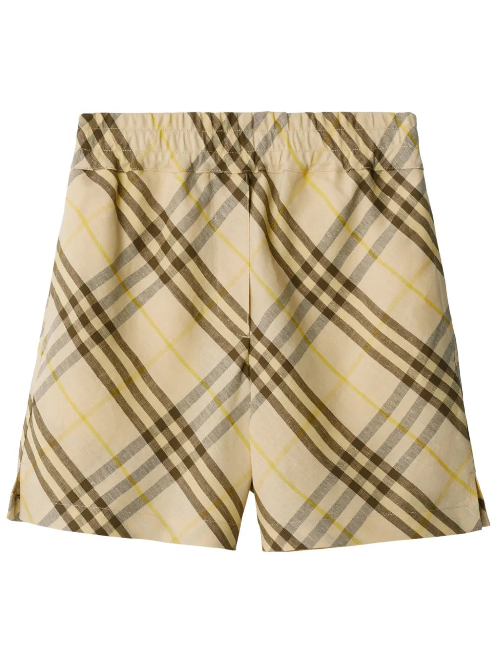 Check Linen Shorts