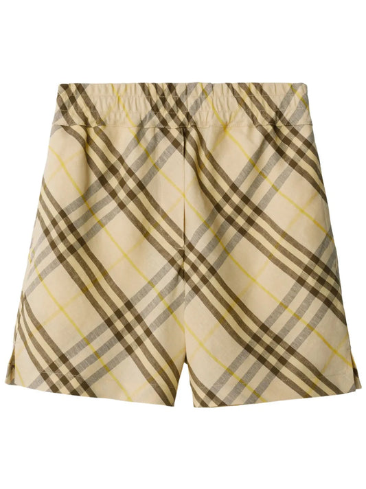 Check Linen Shorts