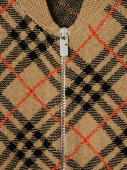 Cashmere Checkered Cardigan