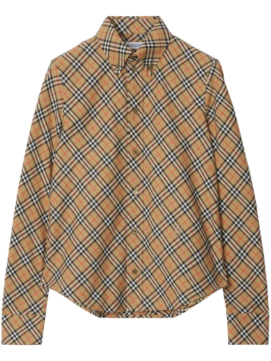 Check-Pattern Cotton Shirt