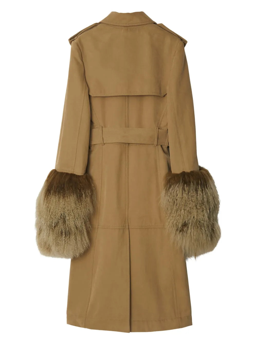 Shearling-Trimmed Trench Coat