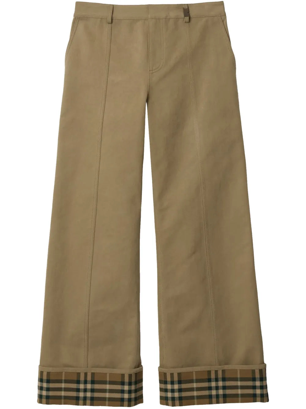 Check-Trim Wide-Leg Trousers