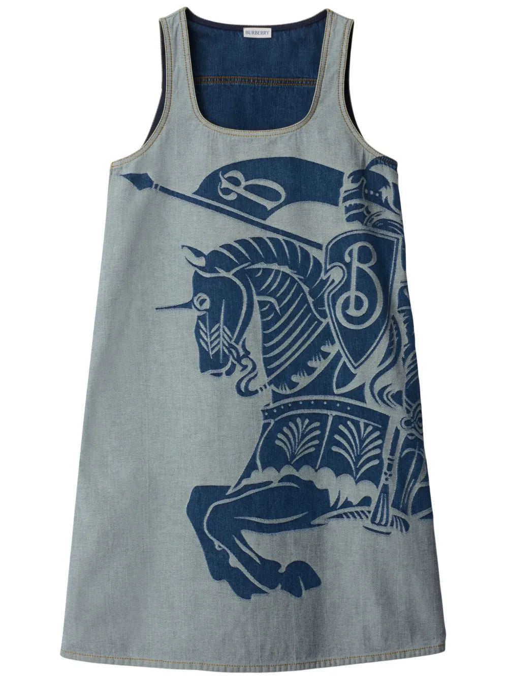 Equestrian Knight Design Denim Mini Dress