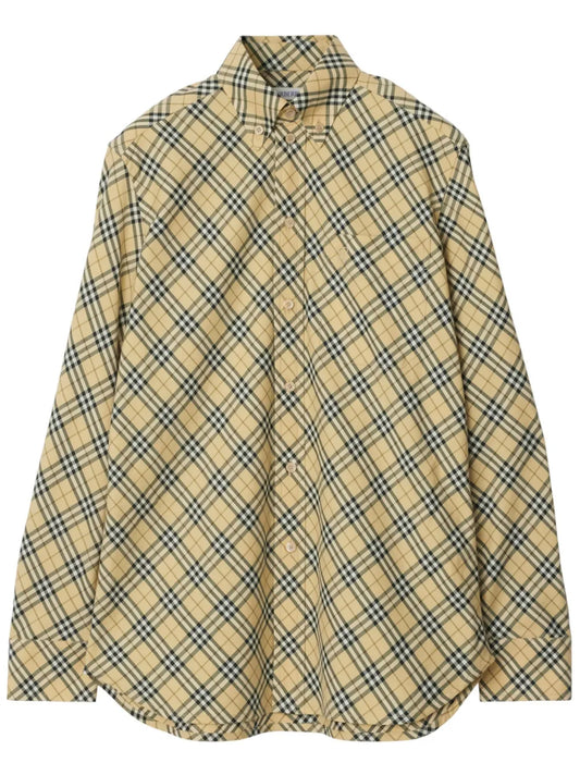 Check-Pattern Cotton Shirt