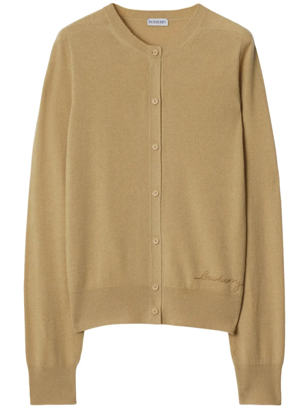 Logo-Embroidered Cashmere Cardigan