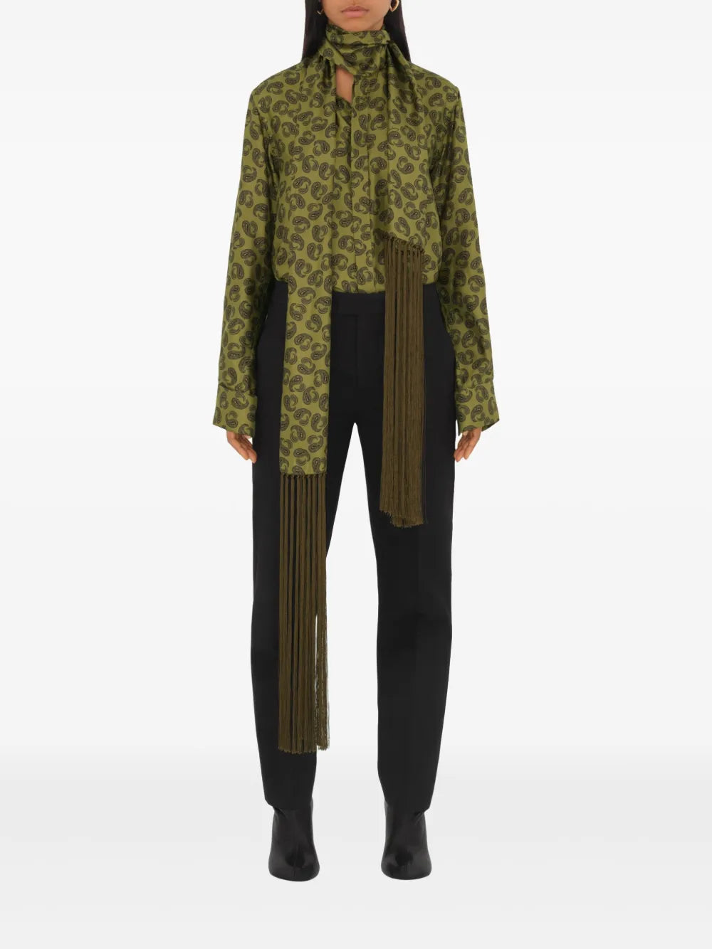 Paisley-Print Silk Shirt
