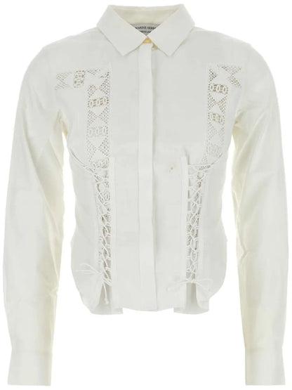 Corset-Style Cotton Shirt