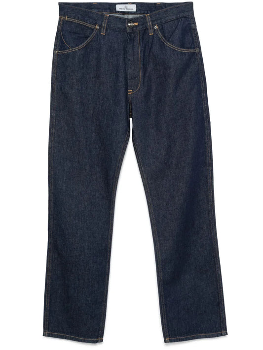 Embroidered Straight Jeans