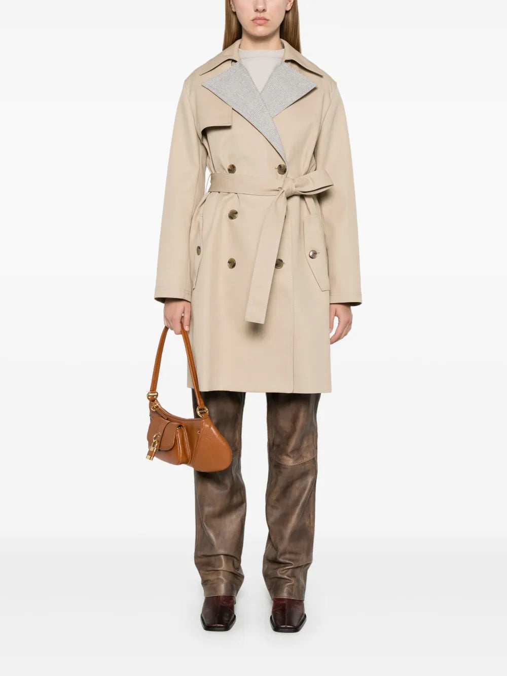 Prince Of Wales Check Trench Coat