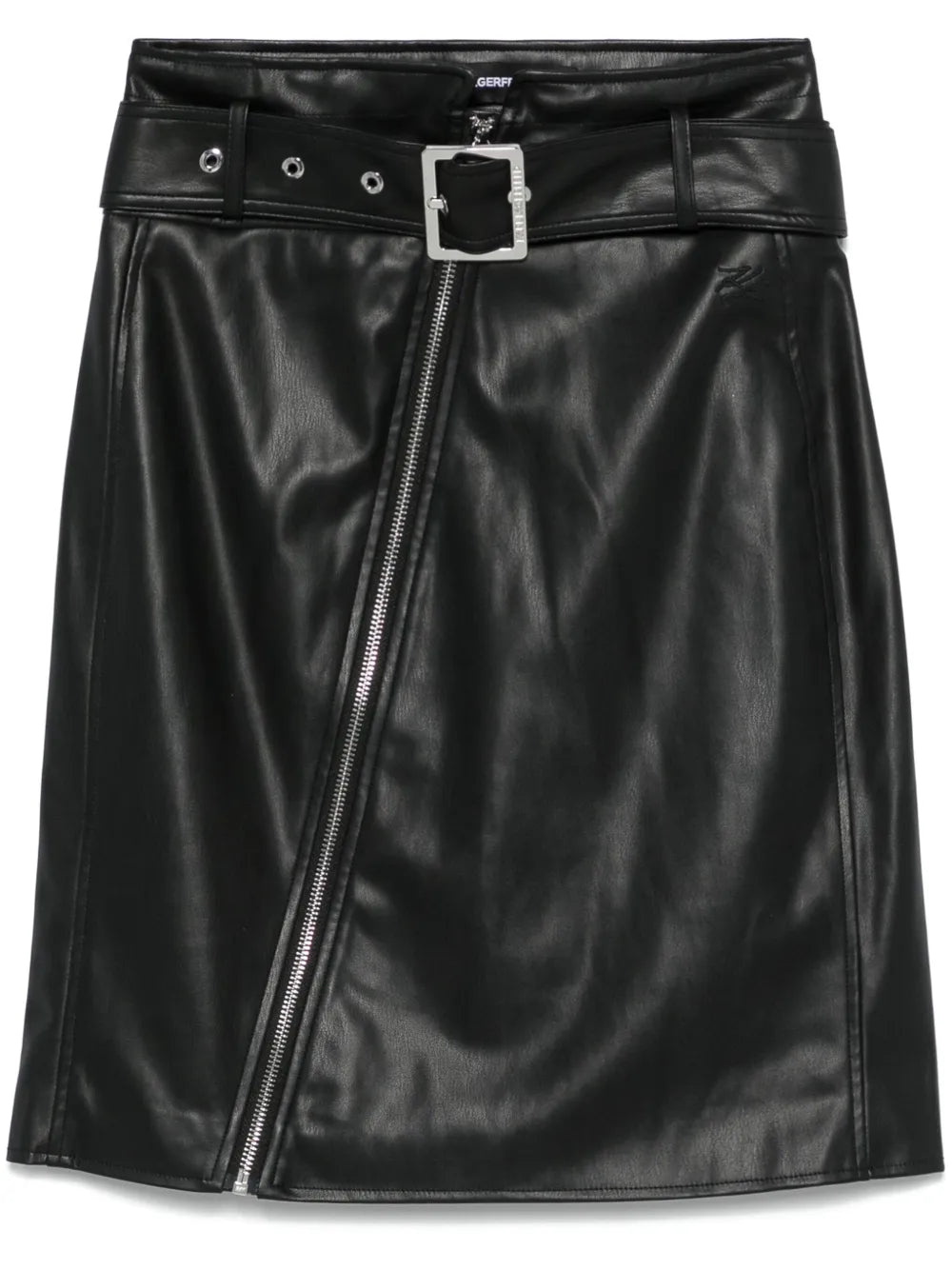 Faux-Leather Biker Skirt