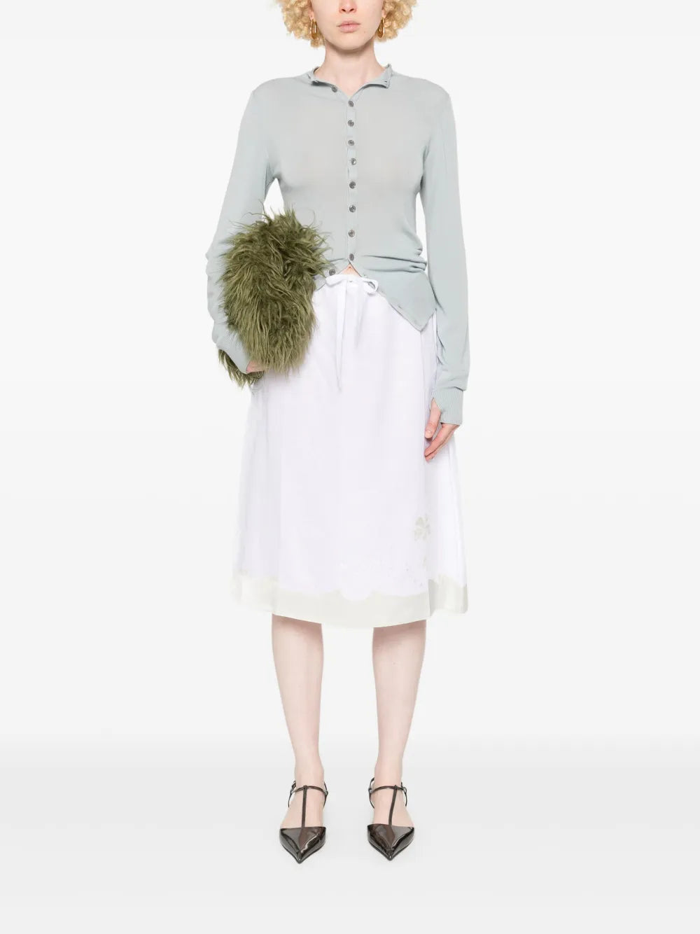 Embroidered Linen Skirt