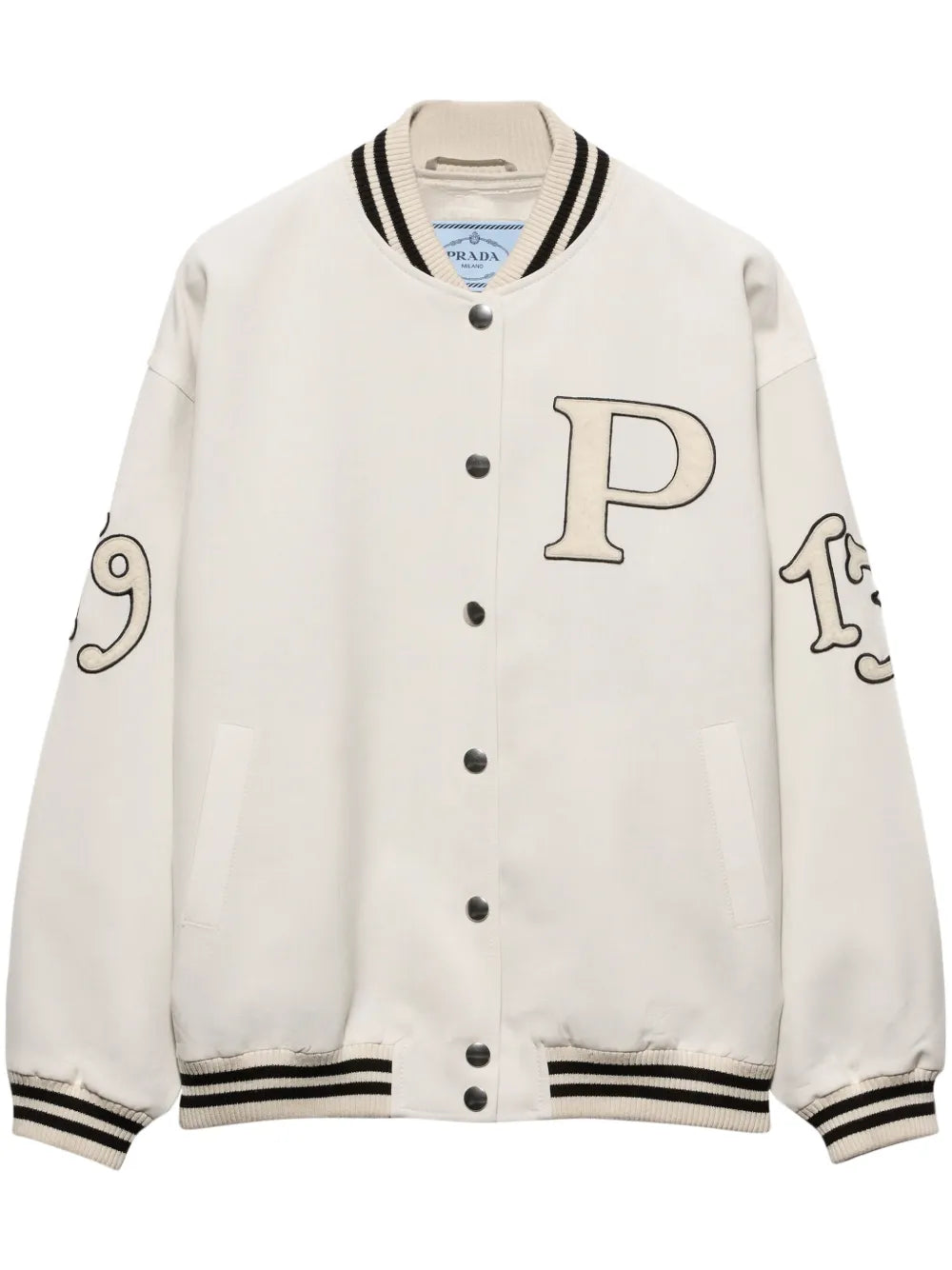 Letter-Patch Appliqué Bomber Jacket