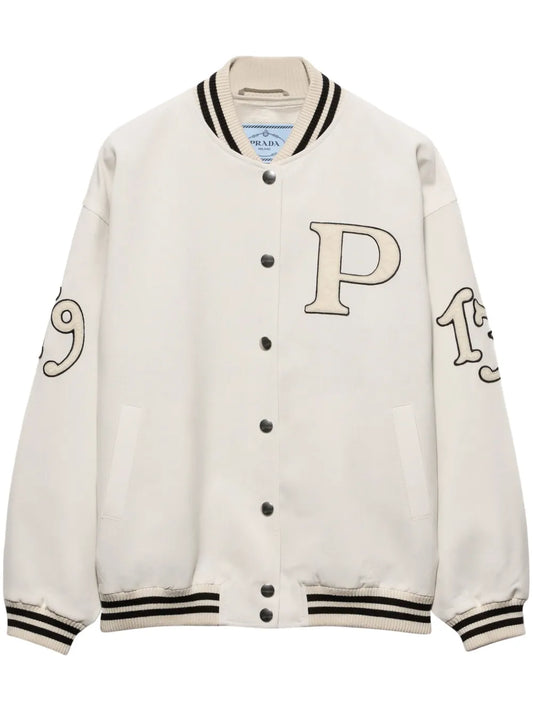 Letter-Patch Appliqué Bomber Jacket