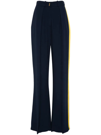 Crepe-Satin Stripe-Detailing Trousers
