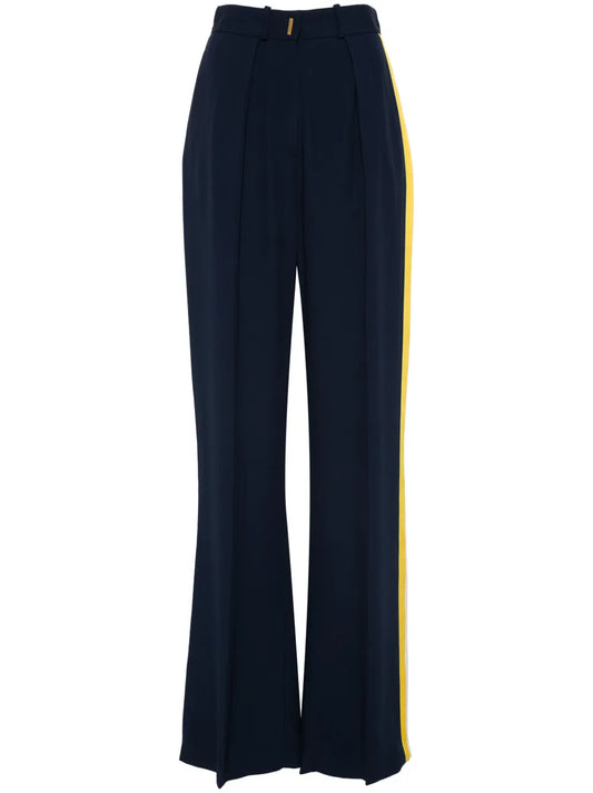 Crepe-Satin Stripe-Detailing Trousers