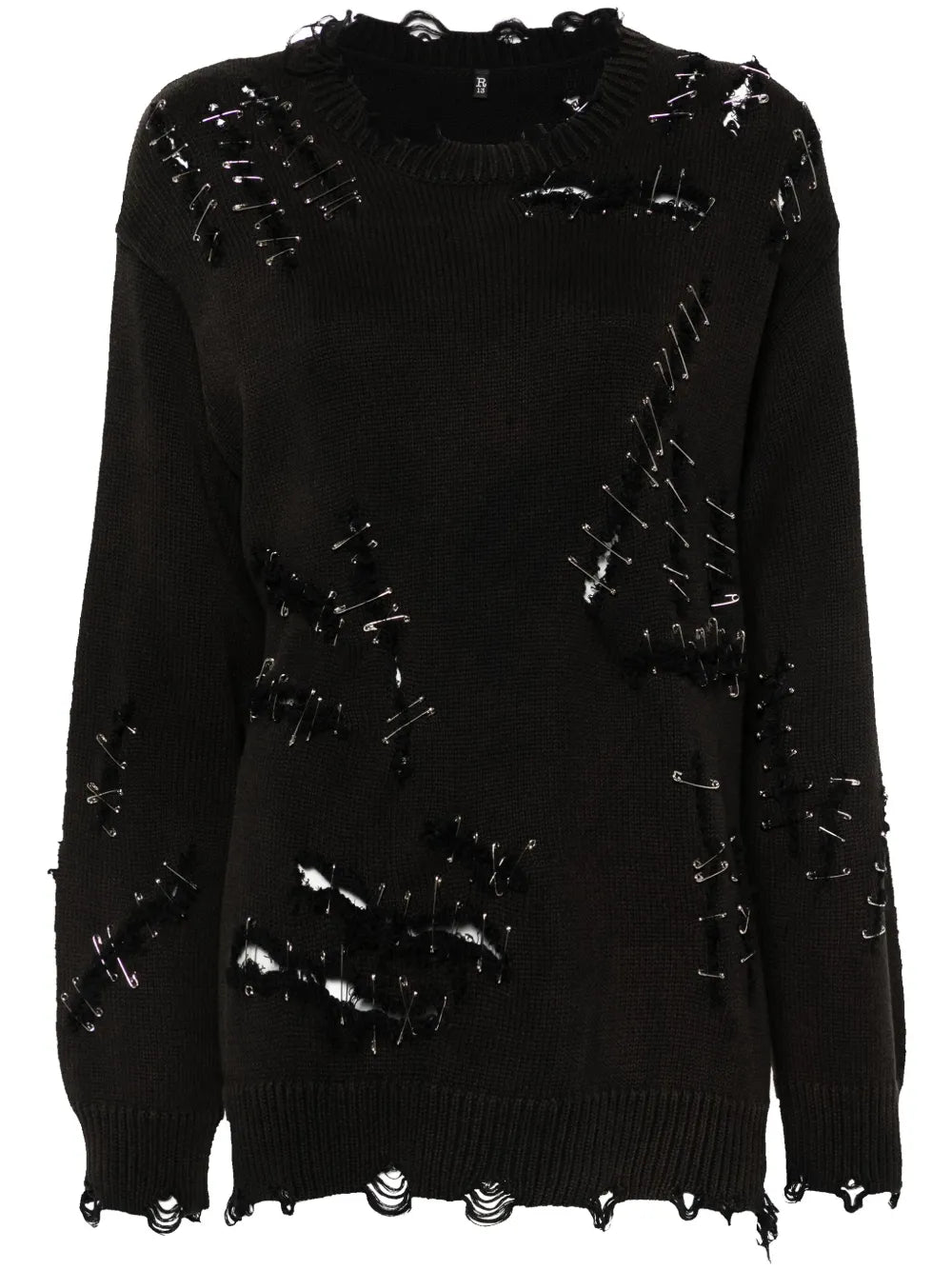 Safety Pin-Embellishment Sweater
