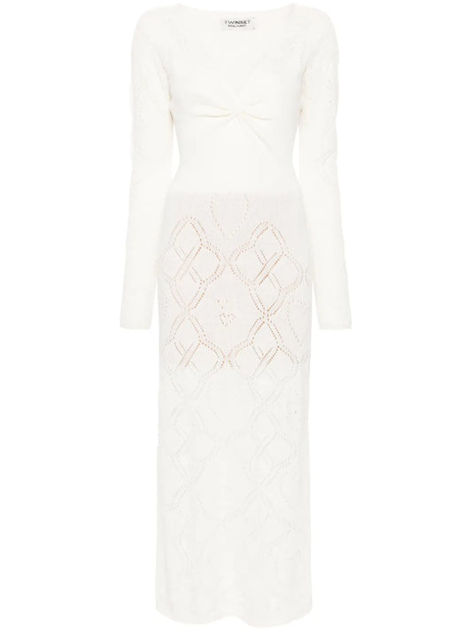 Pointelle-Knit Maxi Dress