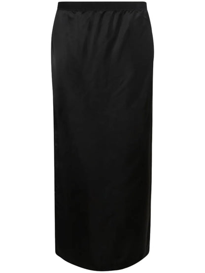 Satin-Finish Midi Skirt