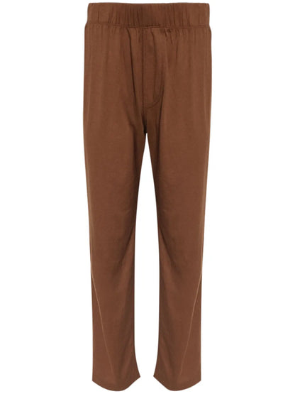 Elasticated-Waist Straight-Leg Trousers