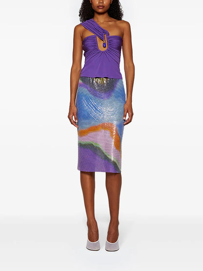 Auro Glowmesh Straight Skirt