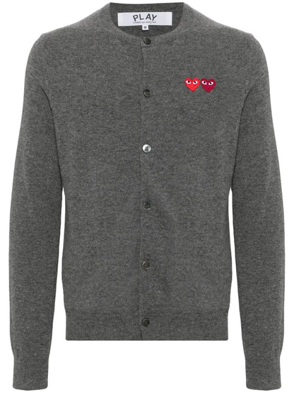 Heart-Patch Wool Cardigan