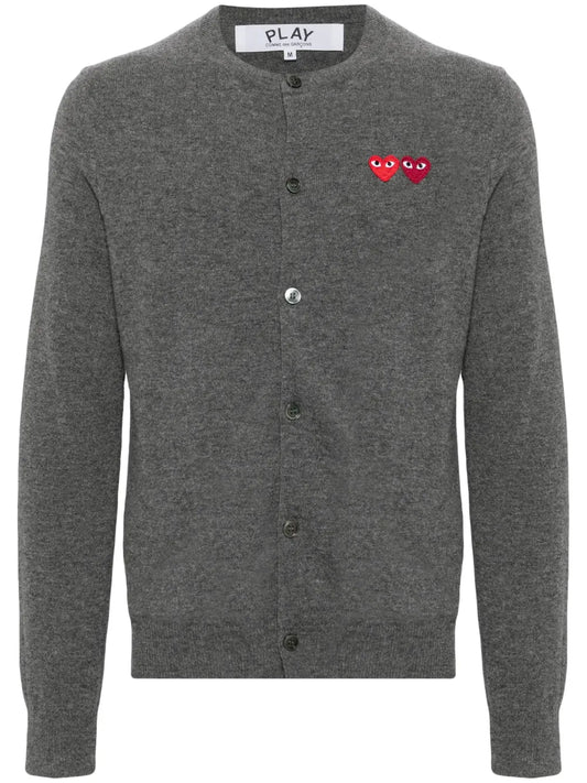 Heart-Patch Wool Cardigan