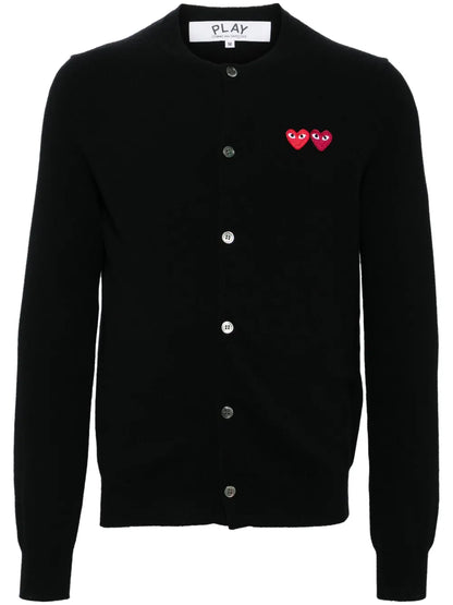 Heart-Patch Wool Cardigan