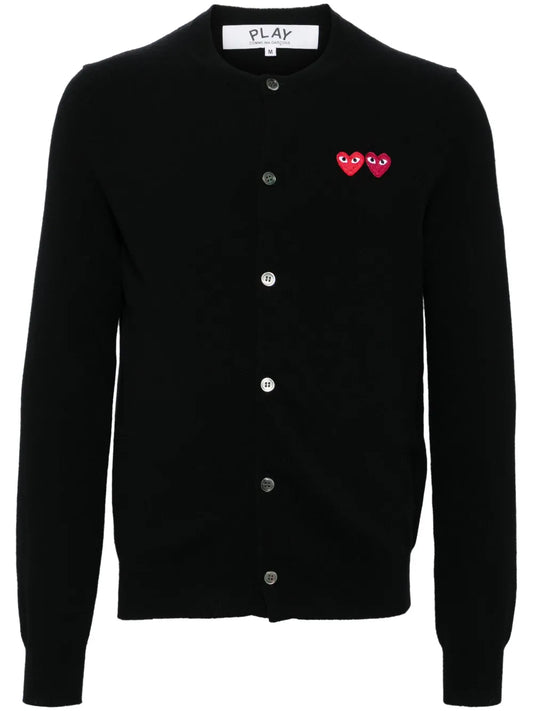 Heart-Patch Wool Cardigan