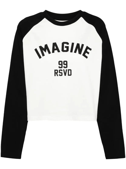 Slogan-Printed Raglan-Sleeved T-Shirt