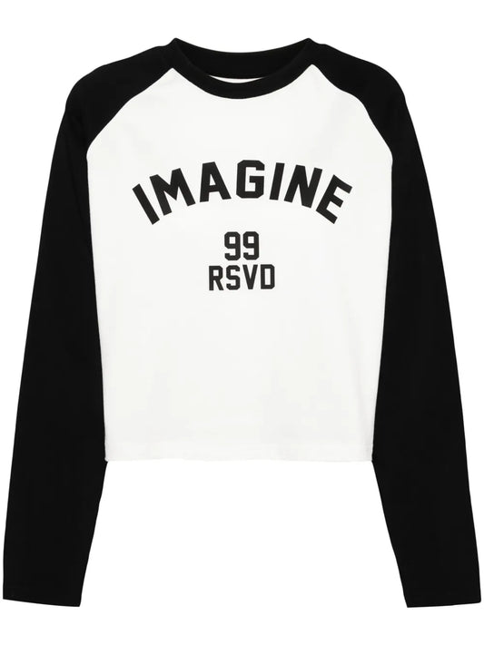 Slogan-Printed Raglan-Sleeved T-Shirt