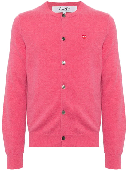Heart-Patch Wool Cardigan