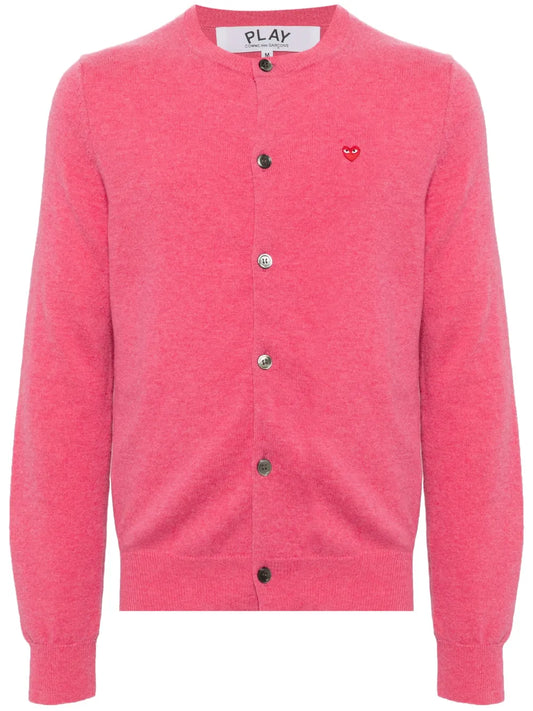 Heart-Patch Wool Cardigan