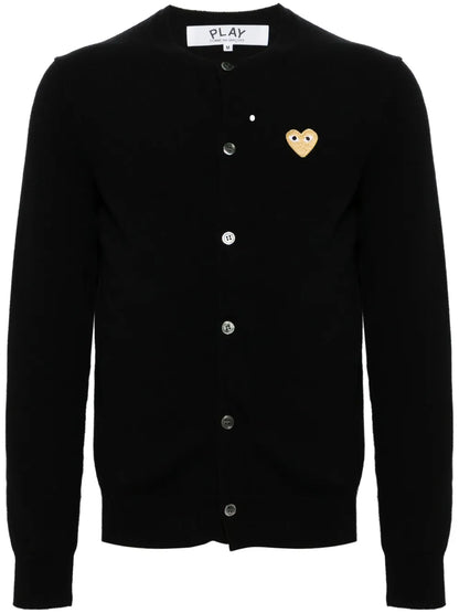 Heart-Patch Wool Cardigan