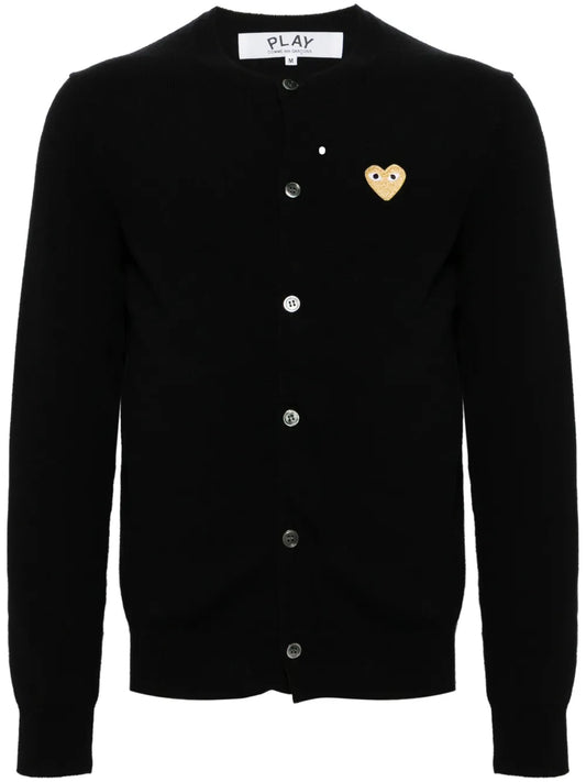 Heart-Patch Wool Cardigan