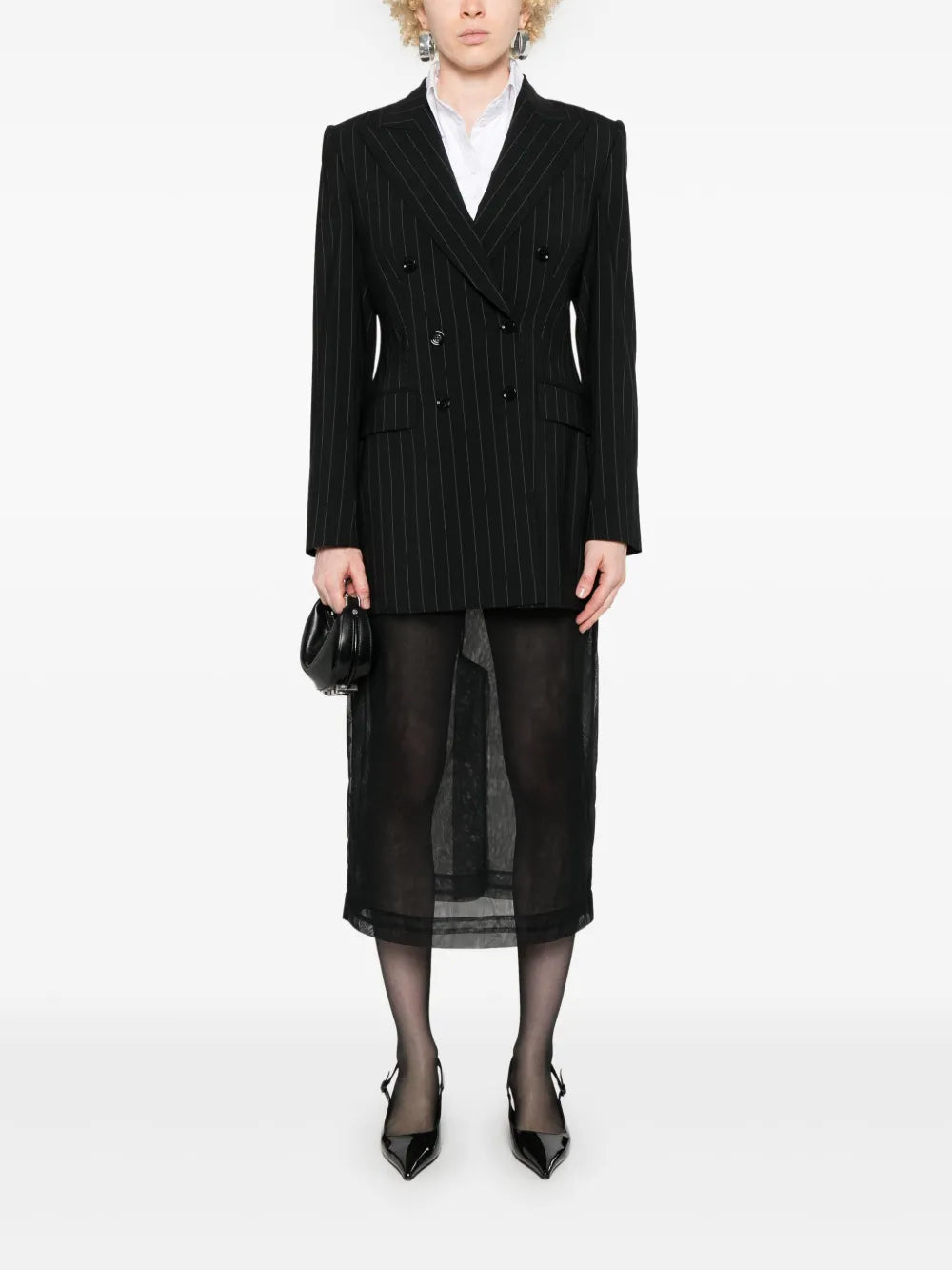 Pinstripe-Pattern Blazer