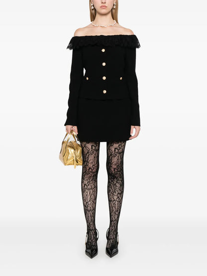 Off-Shoulder Tweed Jacket