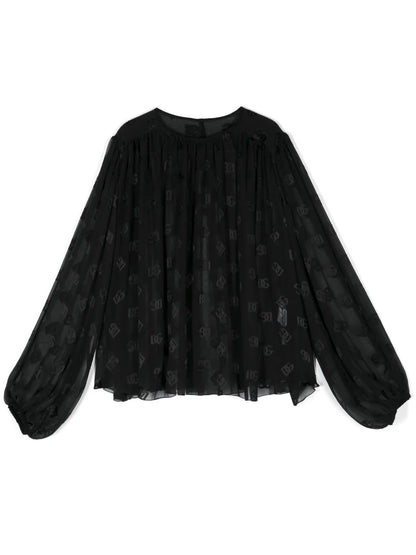 Monogram-Dévore Blouse