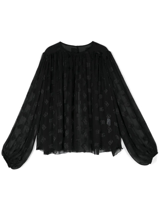 Monogram-Dévore Blouse