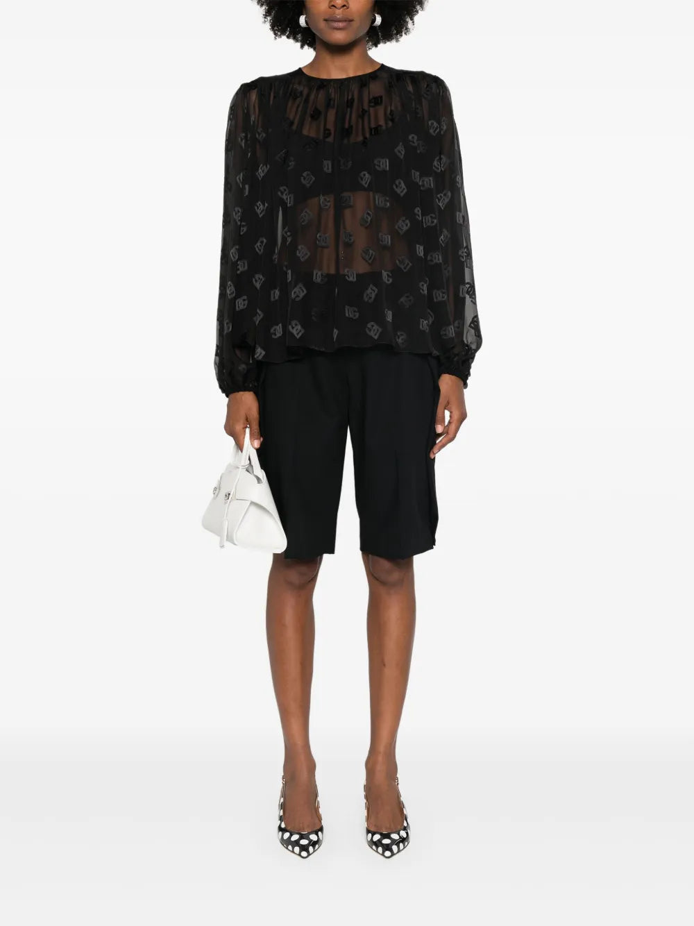 Monogram-Dévore Blouse